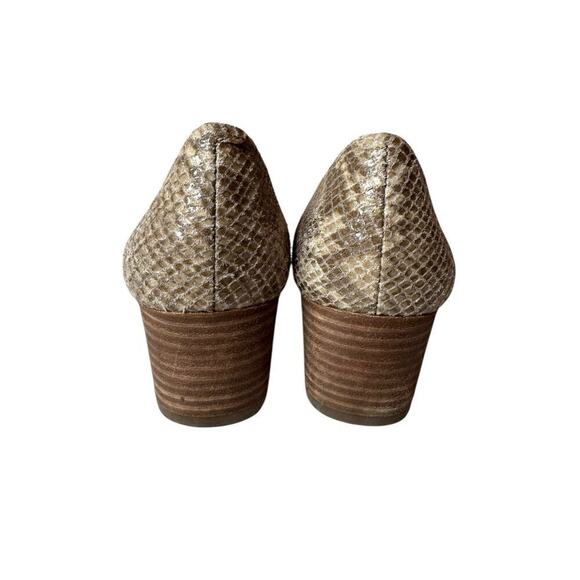 Coach Irene Women's 9 Brown Snake Skin Leather Pumps Slip On Shoes Taupe Neutral - Picture 4 of 9